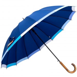 Синий зонтик трость Три слона, полуавтомат, арт.2161-3