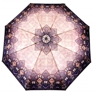 Лилового цвета атласный зонтик, Три Слона, полный автомат, 3 сл.,арт.3884
