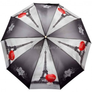 Японский зонт с Эйфелевой башней, 10 спиц Три Слона, автомат, арт.320-1