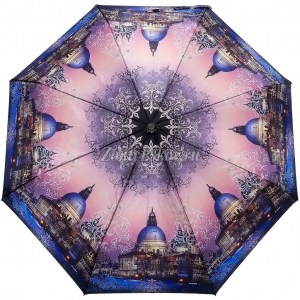 Красивый зонт с городом, Три Слона, полный автомат, 3 сл.,арт.884A 20