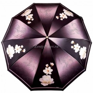Стильный зонт с цветами, 10 спиц Три Слона, автомат, арт.320-10
