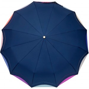 Зонт синий Три Слона Радуга, 12 спиц, полный автомат, арт.3125-1
