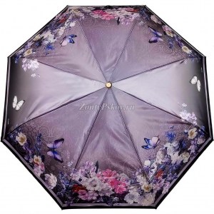 Лиловый зонт с цветами, Три Слона, автомат, арт.125-3