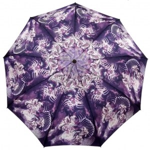 Атласный  зонтик с цветами, полуавтомат, Amico, арт.072-3