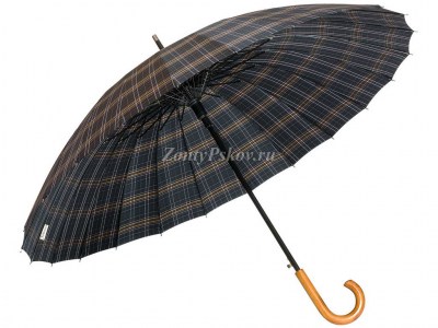Стильный зонт трость Sponsa клетка, полуавтомат, 16 спиц,арт.17105-3