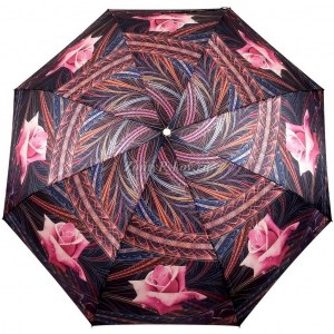Легкий зонт с розой, Три Слона, автомат, арт.140-4