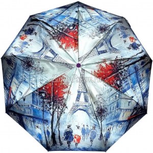 Зонтик женский с Эйфелевой башней, Amico, автомат, арт.7117-1