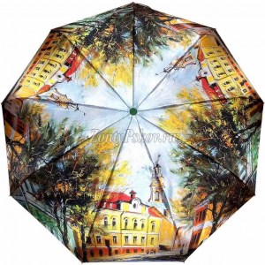 Зонтик женский с пейзажем, Amico, автомат, арт.7117-3