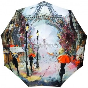 Красивый зонтик трость с Эйфелевой башней, Amico, автомат, арт.6118