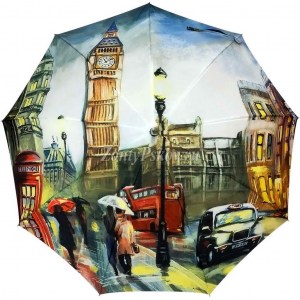 Красивый зонтик трость с Биг Беном, Amico, автомат, арт.6118-1