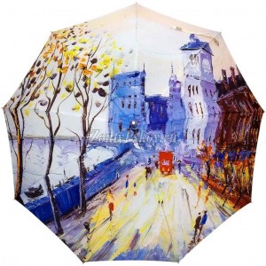 Стильный зонтик трость с пейзажем, Amico, автомат, арт.6118-5