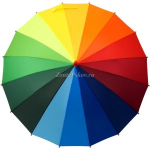 Яркий зонт Радуга, 16 спиц, Umbrellas, полуавтомат, арт.123