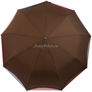 Шоколадный женский зонт, River, полуавтомат, арт.3023-5