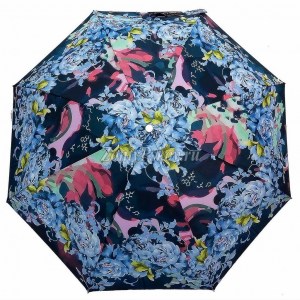 Женский синий зонт-мини, Rain Brella, механика, 5 сл.,арт.135