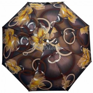 Женский коричневый зонт-мини, Rain Brella, механика, 5 сл.,арт.135-1