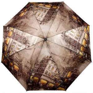 Стильный атласный зонтик с Парижем, Три слона, автомат, арт.880 47