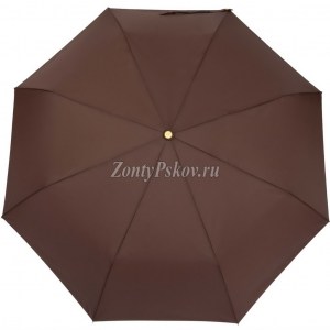 Стильный зонт коричневого цвета,Три Слона, полуавтомат, 3 сл.,арт.886