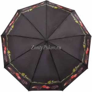Черный атласный зонтик, полуавтомат, Zicco, арт.2285