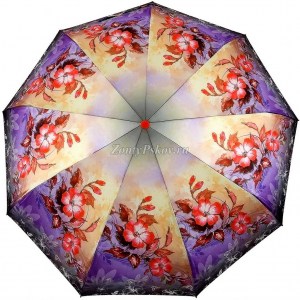Атласный зонт с цветами Zicco, автомат, арт.2140-1