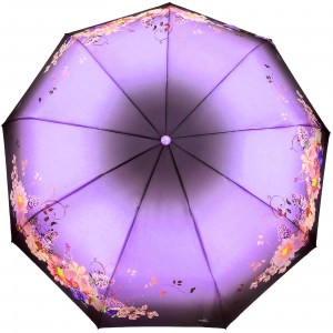 Сиреневый зонт с цветами Popular, полный автомат, арт. 2019-1