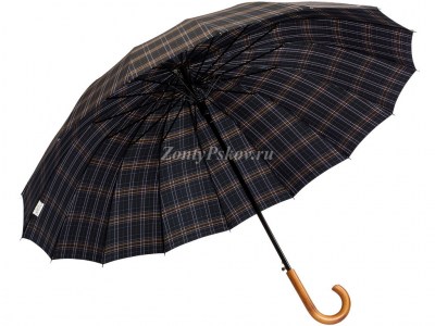 Стильный зонт трость Sponsa клетка, полуавтомат, 16 спиц,арт.17105-3