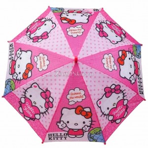 Розовый зонт с Хелло Китти, Rainproof, полуавтомат, арт.1222-2