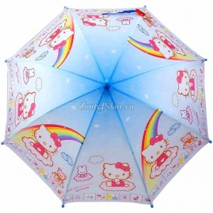 Голубой зонт героями с Хелло Китти, Rainproof, полуавтомат, арт.1222-5