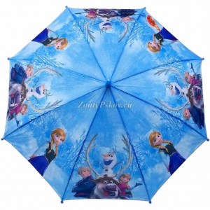 Голубой зонтик с героями Холодного сердца, Rainproof, полуавтомат, арт.2033-5