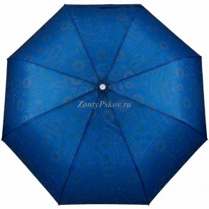 Синий зонт с огурцами, в три сложения, Unipro, полуавтомат, арт.203-11