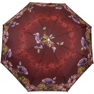 Зонт  Banders серый с цветами, механика, 3 сл., арт.1012