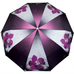 Яркий зонт с орхидеей, 10 спиц, Три Слона, автомат, арт.320-14