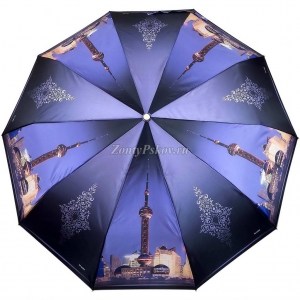 Стильный зонт с городом, 10 спиц, Три Слона, автомат, арт.320-15