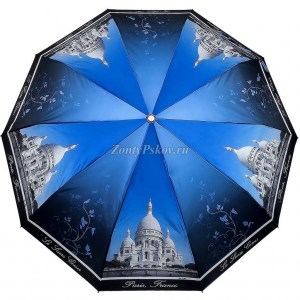 Стильный зонт с Парижем, 10 спиц, Три Слона, автомат, арт.320-16