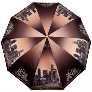 Стильный зонт с городом, 10 спиц, Три Слона, автомат, арт.320-17