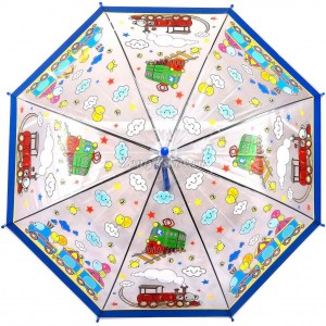 Прозрачный зонт с Паровозик, Umbrellas, полуавтомат, арт.311