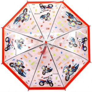 Прозрачный зонт с Мотоциклом, Umbrellas, полуавтомат, арт.311-1