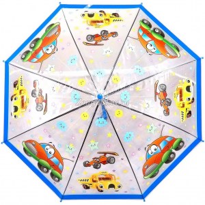 Прозрачный зонт с Машинками, Umbrellas, полуавтомат, арт.311-2