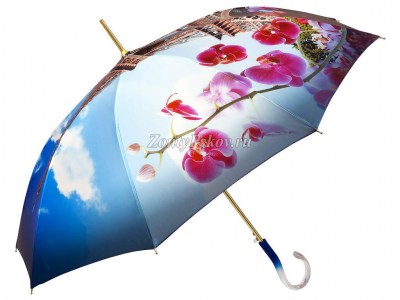 Голубой зонтик трость с Эйфелевой башней, Amico, автомат, арт.4356-1
