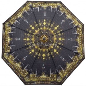 Стильный зонт с городом,Три Слона, полуавтомат, 3 сл.,арт.881А-22