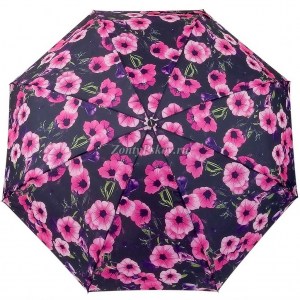 Черный маленький зонт с цветами, Monsoon, механика, 5 сл.,арт.8019-1