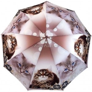Красивый зонт с котами Popular, полуавтомат, арт. 1236-5