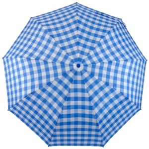 Голубой зонт в клетку, River, полуавтомат, арт.4027-9