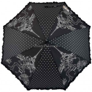Подростковый зонт черного цвета, полуавтомат, Zicco, арт.122-2