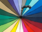 Зонт  женский трость Радуга 16 спиц, Popular, арт.888_product
